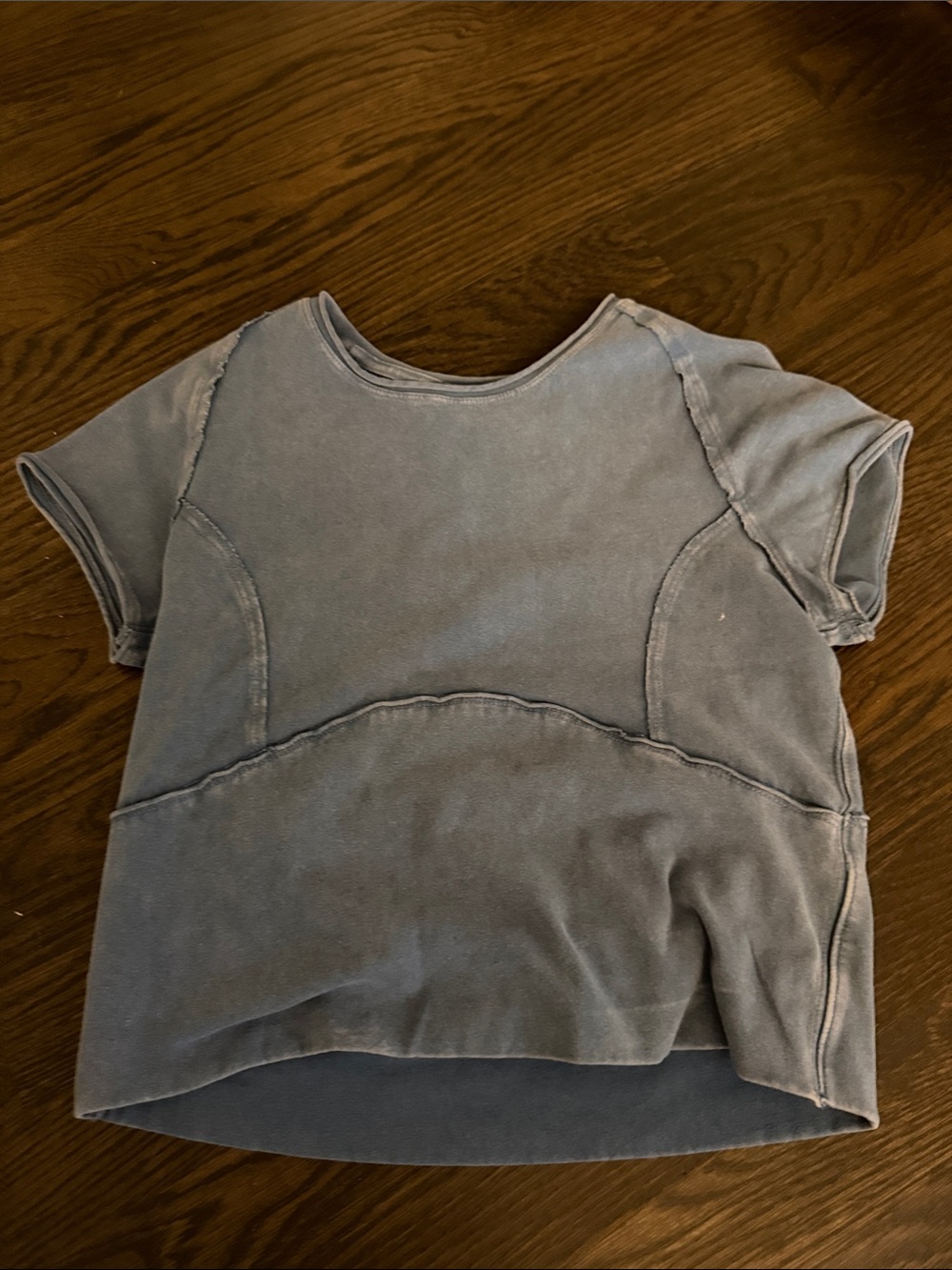 Free People kids washed slate blue short sleeve tee